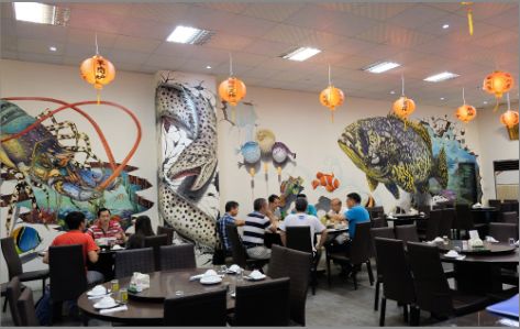 延川海鲜餐厅墙体彩绘